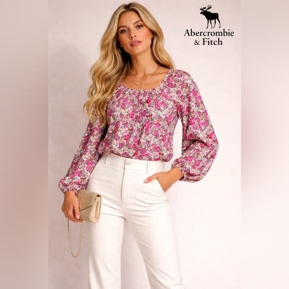 Abercrombie & Fitch Tops - Abercrombie & Fitch Women’s Multicolor Floral 3/4 Sleeved Blouse